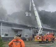 세종시 간판공장에 불…1시간 30분 동안 공장 1개 동 태워