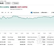 투자은행 판매 전망 상향+로보택시 기대, 테슬라 5%↑(상보)