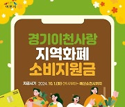 이천시, 지역화폐 사용시 소비지원금 20% 지원