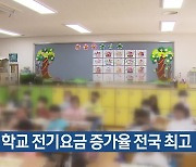 경북 학교 전기요금 증가율 전국 최고