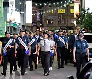 Police patrol North Jeolla neighborhood