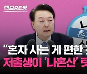 [백브RE핑] 윤 대통령 "혼자 사는 게 편하고 복 받은 것처럼…" 저출생이 '나혼산' 탓?