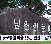 도내 공공병원 비율 6%.. '민간 의료'에 의존