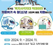 경기도, 의료위기 청(소)년 3300명 대상 복지사각지대 발굴