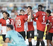 '페신 해트트릭' 부산, 안산에 5-0 완승...충북청주는 성남과 1-1 무승부