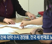 전북 대학 수시 경쟁률, 전국 세 번째로 낮아