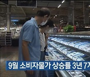 9월 소비자물가 상승률 3년 7개월 만에 최저