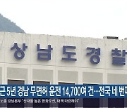 최근 5년 경남 무면허 운전 14,700여 건…전국 네 번째