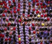 APTOPIX Spain Catalonia Human Tower Photo Gallery