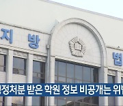 “행정처분 받은 학원 정보 비공개는 위법”