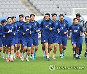 이라크전 앞두고 훈련하는 축구국가대표팀