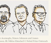 [속보]올해 노벨 경제학상에 아세모을루·존슨·로빈슨