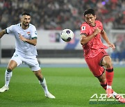 [이라크전]'배준호 2연속 AS→오세훈 데뷔골' 홍명보호, 홈에서 이라크에 1-0 리드 中