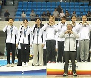 전국체전 여고부 계영 400ｍ 시상식