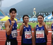 육상 혼성 1,600ｍ 계주 한국신기록을 합작한 광주광역시 선수들