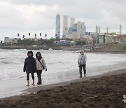 제주 바다 걷는 시민들