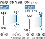 주담대 금리 역행에…대출자 고정·변동 사이 골치