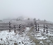 Mount Seorak sees first autumn snow as temperatures drop