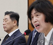 독립기념관장 관련해 답변하는 강정애 국가보훈부 장관