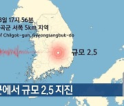 칠곡군에서 규모 2.5 지진