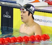 '男자유형 400m 5위' 김우민 "한국서 세계적인 선수들과 경기해 즐거웠다"