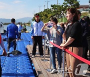 장미란 차관, 카약 200m 최용범 선수 격려