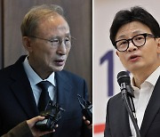 같은 날 "정권재창출" 입 모은 이명박·한동훈…故이상득 빈소서 조우