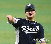 [포토] 김서현 '대표팀 훈련이 즐거워'