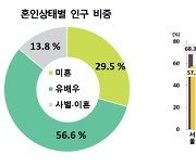 한국 30대 절반 이상 미혼... 서울은 '3명 중 2명' 전국 최고