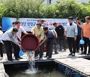 진천군, 초평·백곡저수지에 토종붕어 치어 148만마리 방류