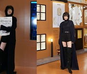 '171cm·48kg' 나나, 롱코트로도 몸매 못 가리네…올블랙 시크함까지 완벽