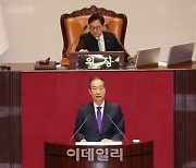 [포토]시정연설, '윤 대통령 불참, 한 총리 대독'