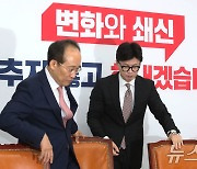 최고위회의 참석하는 한동훈 대표와 추경호 원내대표