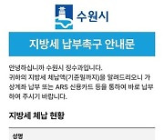 수원시 '모바일 전자고지' 본격 활용…체납자 7만명에 안내문