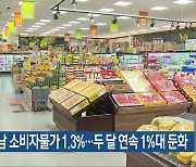 광주·전남 소비자물가 1.3%…두 달 연속 1%대 둔화