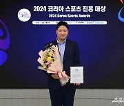 한지원 사무차장, 우리은행 농구단 대표한 수상