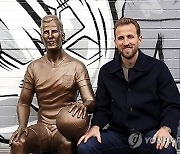 Britain Soccer Harry Kane Statue