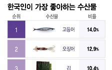 [더차트] 한국인 최고 인기 수산물은 '고등어'…오징어, 김도 인기
