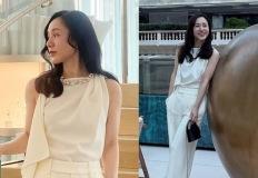 박주미, 청담동 사모님은 뉴욕의 티파니걸! 드레이핑 실루엣의 우아한 드레스룩 이미지