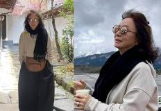 5살 연하 음악감독❤️ 결혼 27년차... 65세 여배우, 우아한 일본 여행룩 이미지