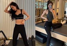 "뭐 먹고 살길래 46kg?" 브라톱과 레깅스 핏이 완벽한 여배우, 탄탄 보디 피트니스룩 이미지