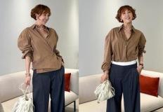 모델인 줄? 셔츠 하나로 분위기 확 바꾼 52세 아나운서, 와이드 팬츠룩 이미지