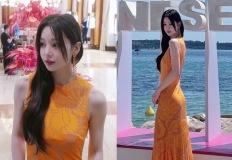 남규리, 칸 홀린 오렌지 여신 핏! 비율 좋은 165Cm 롱 기럭지 민소매 드레스룩 이미지