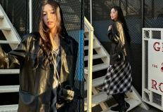 14살에 이미 비주얼 완성된 '성숙 막내', 실물갑 손꼽히는 여돌 시크 올블랙 일상룩 이미지