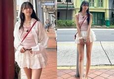 ‘다리가 어디까지야?’ 졸업사진까지 레전드라는 자연미인 여가수, 프릴 미니 스커트룩 이미지