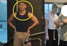 뷔와 송강이 다니는 헬스장, 벌크업 근황 공개! 이미지