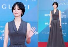 송혜교, 2025 백상예술대상 숏컷에 찰떡 시크한 그레이 수트 드레스룩 이미지
