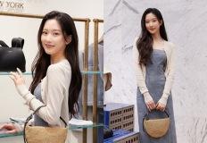 문가영, 데님을 입어도 청순 로맨틱! 데님 원피스와 카디건 백화점 나들이룩 이미지