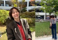 10년 인연 끝에 결혼한 부부, 첫 아이 맞이한 여배우, 일상룩 이미지