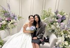 오윤아 하객룩, 남보라 결혼식에서 선보인 포멀한 블레이저와 블랙 원피스 조합 이미지